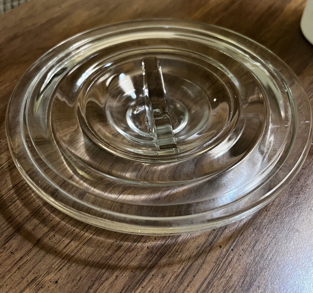VTG Clear Glass Round Recessed Handle For 5.5” Or 5.75” Refrigerator Dish Lid
